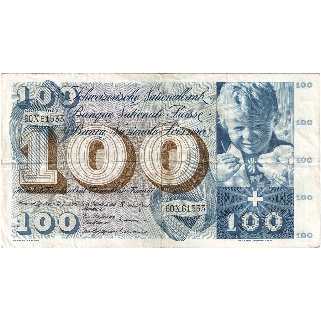 Schweiz,
100 Franken,
30.06.1967
