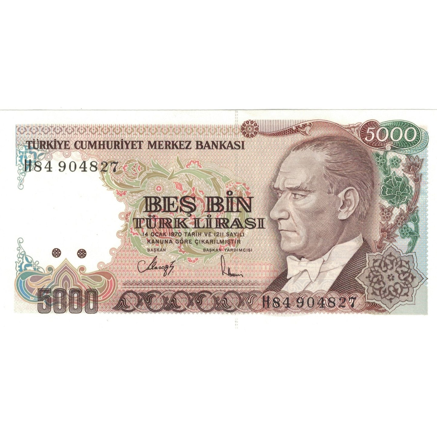 Banknote,
Truthahn,
5000 Lira